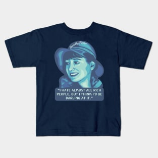 Dorothy Parker Portrait and Quote Kids T-Shirt